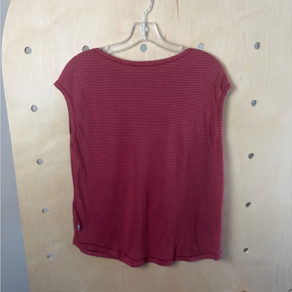 Fjallraven Women's High Coast Cool T-Shirt Burgundy Stripe Small - Picture 5 of 5